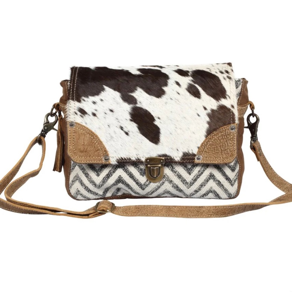 Myra Bag Brown and White Crossbody